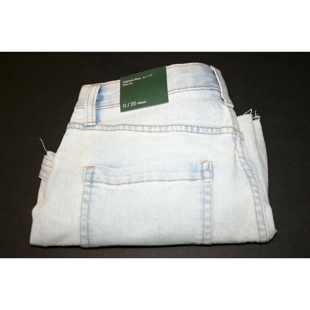 Wild Fable jean shorts womens 0 highest rise cut off denim blue new